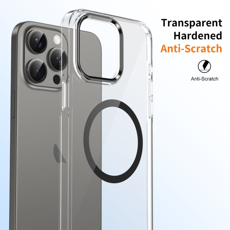 For iPhone 16 Pro Ice Feel HD Transparent MagSafe PC Full Coverage Phone Case(Black) by buy2fix