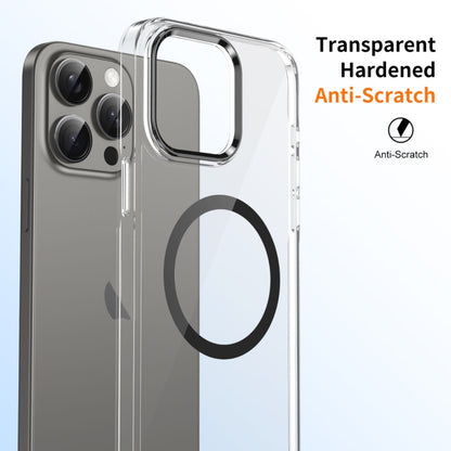 For iPhone 16 Pro Ice Feel HD Transparent MagSafe PC Full Coverage Phone Case(Black) by buy2fix