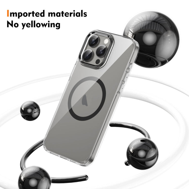 For iPhone 16 Pro Ice Feel HD Transparent MagSafe PC Full Coverage Phone Case(Black) by buy2fix