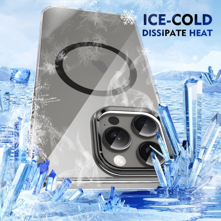 For iPhone 16 Pro Ice Feel HD Transparent MagSafe PC Full Coverage Phone Case(Black) by buy2fix