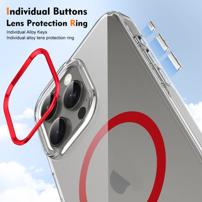 For iPhone 16 Pro Ice Feel HD Transparent MagSafe PC Full Coverage Phone Case(Red) by buy2fix