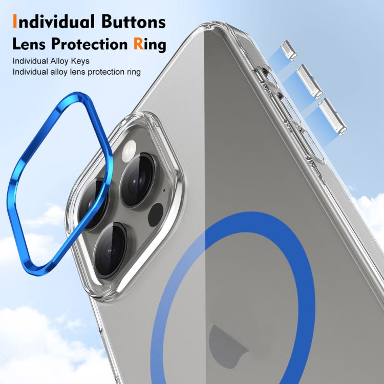 For iPhone 16 Pro Ice Feel HD Transparent MagSafe PC Full Coverage Phone Case(Blue) by buy2fix