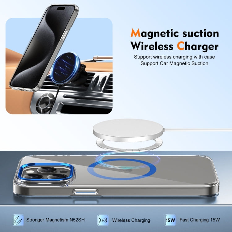 For iPhone 16 Pro Ice Feel HD Transparent MagSafe PC Full Coverage Phone Case(Blue) by buy2fix