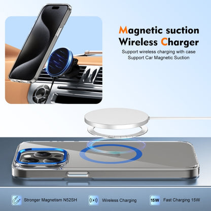 For iPhone 16 Pro Ice Feel HD Transparent MagSafe PC Full Coverage Phone Case(Blue) by buy2fix