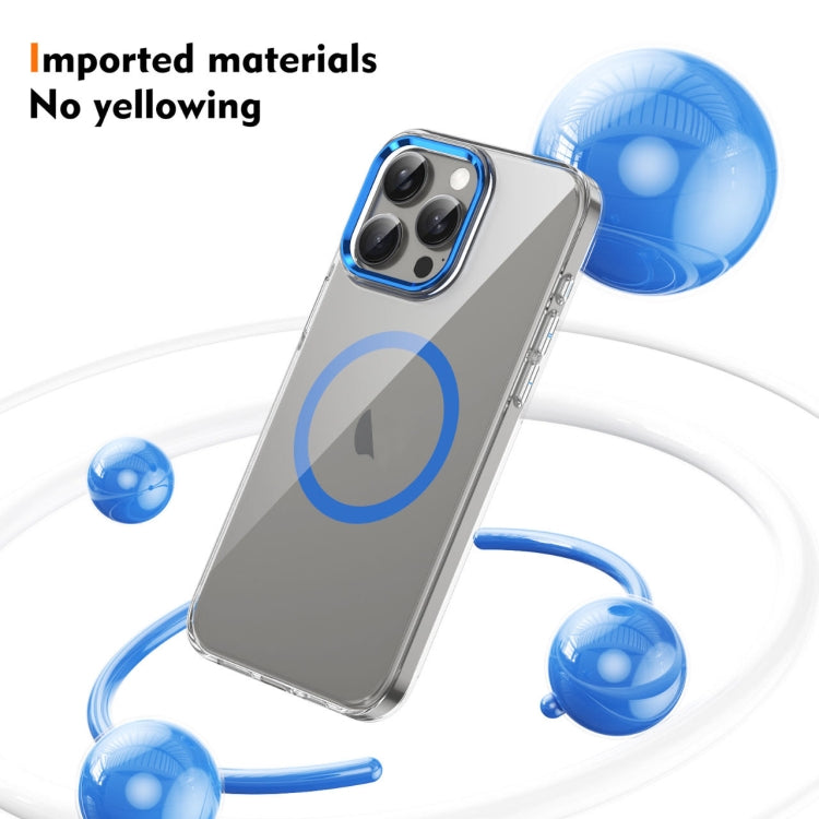 For iPhone 16 Pro Ice Feel HD Transparent MagSafe PC Full Coverage Phone Case(Blue) by buy2fix