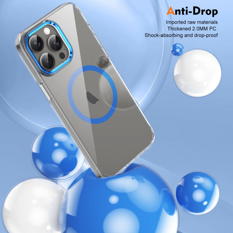 For iPhone 16 Pro Ice Feel HD Transparent MagSafe PC Full Coverage Phone Case(Blue) by buy2fix