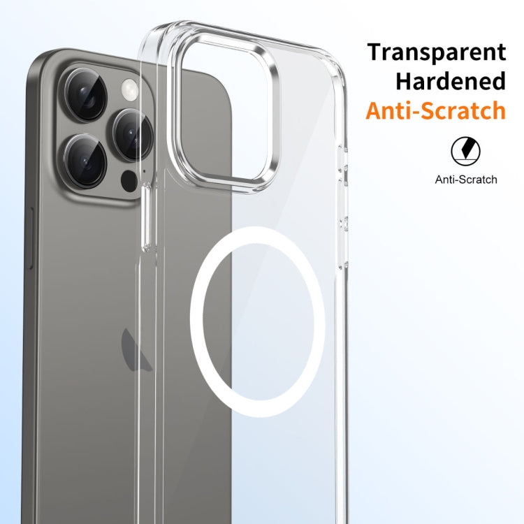 For iPhone 16 Pro Max Ice Feel HD Transparent MagSafe PC Full Coverage Phone Case(White) by buy2fix