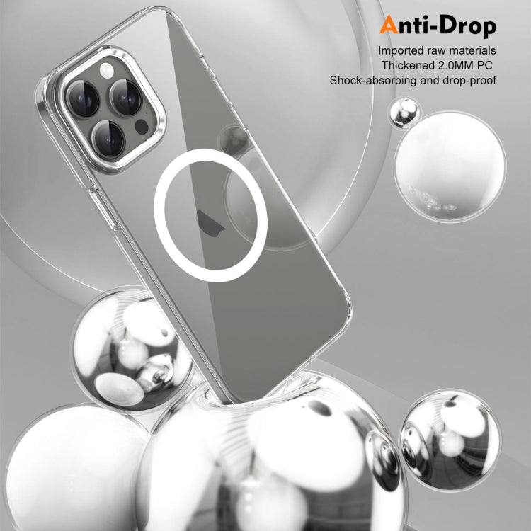 For iPhone 16 Pro Max Ice Feel HD Transparent MagSafe PC Full Coverage Phone Case(White) by buy2fix