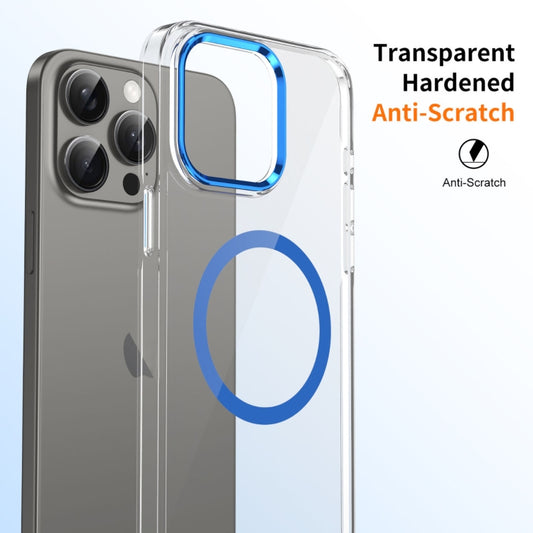 For iPhone 16 Pro Max Ice Feel HD Transparent MagSafe PC Full Coverage Phone Case(Blue) by buy2fix