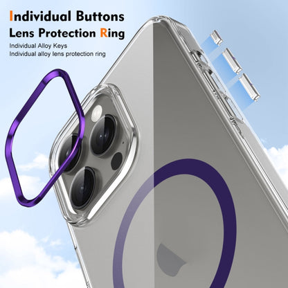 For iPhone 16 Pro Max Ice Feel HD Transparent MagSafe PC Full Coverage Phone Case(Purple) by buy2fix