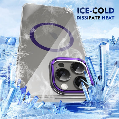 For iPhone 16 Pro Max Ice Feel HD Transparent MagSafe PC Full Coverage Phone Case(Purple) by buy2fix