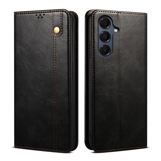 For Samsung Galaxy A17 5G Oil Wax Crazy Horse Texture Leather Phone Case(Black)