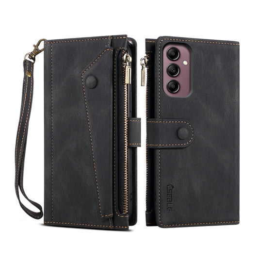 For Samsung Galaxy A36 ESEBLE Retro Frosted RFID Flip Leather Phone Case(Black)
