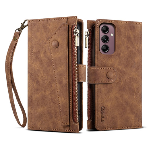 For Samsung Galaxy A26 5G ESEBLE Retro Frosted RFID Flip Leather Phone Case(Brown)