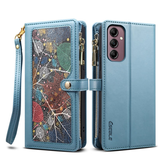 For Samsung Galaxy A36 ESEBLE Star Series Lanyard Zipper Wallet RFID Leather Case(Blue)