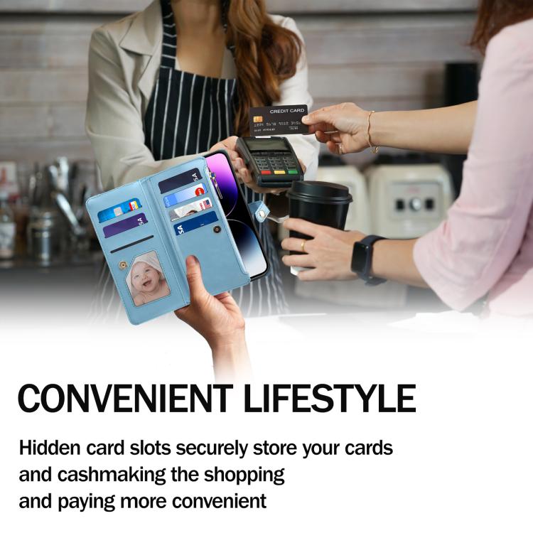 For Samsung Galaxy A06 5G ESEBLE Star Series Lanyard Zipper Wallet RFID Leather Case(Blue) - Galaxy Phone Cases by ESEBLE | Online Shopping UK | buy2fix