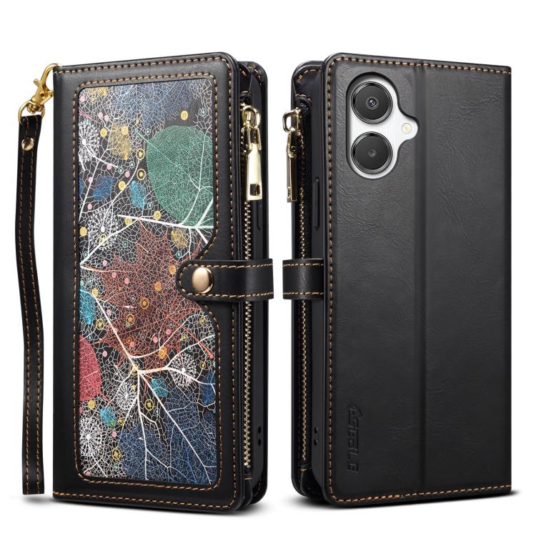 For Samsung Galaxy A06 5G ESEBLE Star Series Lanyard Zipper Wallet RFID Leather Case(Black) - Galaxy Phone Cases by ESEBLE | Online Shopping UK | buy2fix