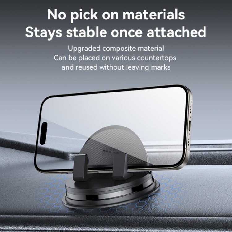 Yesido C268 Car Dashboard 360 Degree Rotating Base Phone Holder(Black) by Yesido