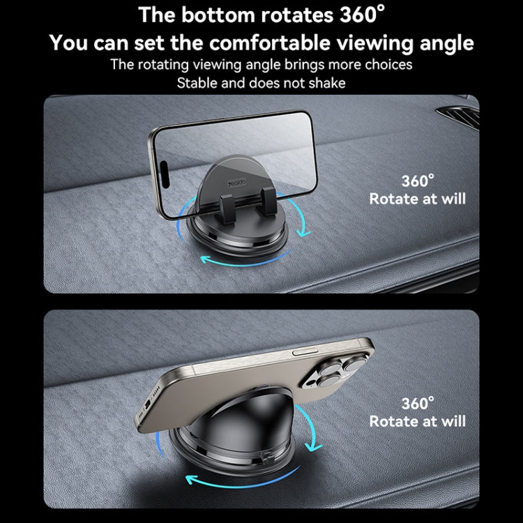Yesido C268 Car Dashboard 360 Degree Rotating Base Phone Holder(Black) by Yesido