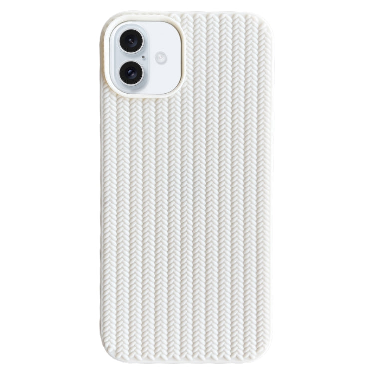 For iPhone 16 Weave Texture TPU Phone Case(White) by buy2fix