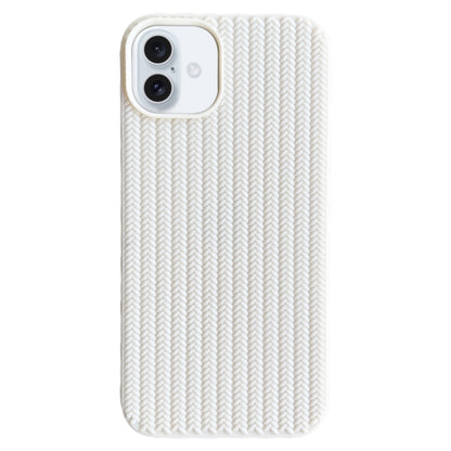 For iPhone 16 Weave Texture TPU Phone Case(White) by buy2fix