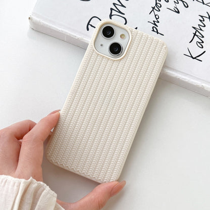 For iPhone 16 Weave Texture TPU Phone Case(White) by buy2fix