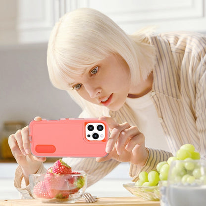 For iPhone 16 Pro Max Rugged PC + Silicone Phone Case with Holder(Transparent+Orange) by buy2fix