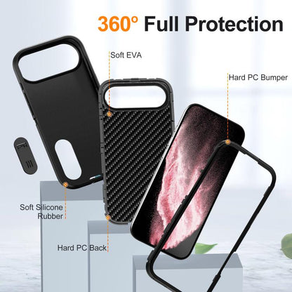 For iPhone Air Rugged PC + Silicone Phone Case with Holder(Black) - iPhone Air Cases by buy2fix | Online Shopping UK | buy2fix
