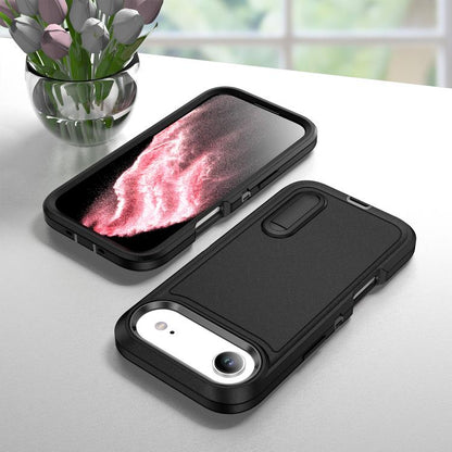 For iPhone Air Rugged PC + Silicone Phone Case with Holder(Black) - iPhone Air Cases by buy2fix | Online Shopping UK | buy2fix