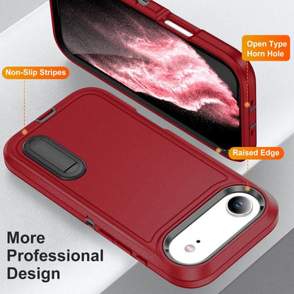 For iPhone Air Rugged PC + Silicone Phone Case with Holder(Red+Black) - iPhone Air Cases by buy2fix | Online Shopping UK | buy2fix