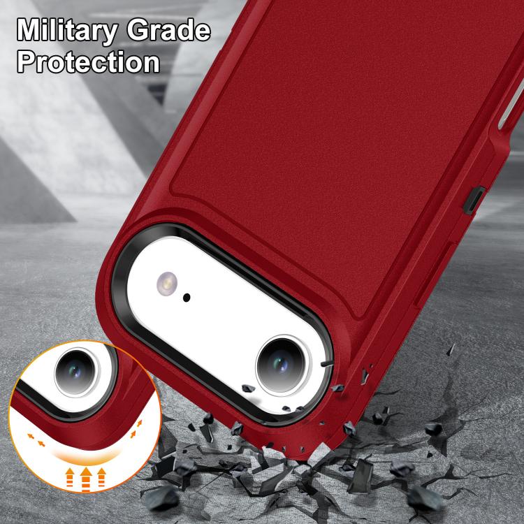 For iPhone Air Rugged PC + Silicone Phone Case with Holder(Red+Black) - iPhone Air Cases by buy2fix | Online Shopping UK | buy2fix