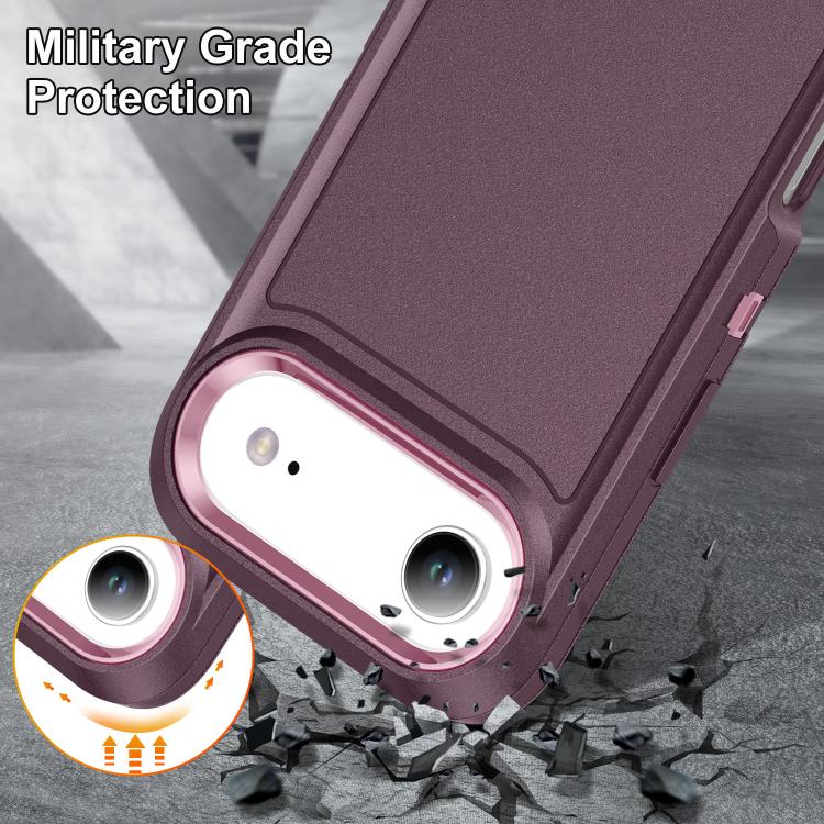 For iPhone Air Rugged PC + Silicone Phone Case with Holder(Purple+Pink) - iPhone Air Cases by buy2fix | Online Shopping UK | buy2fix