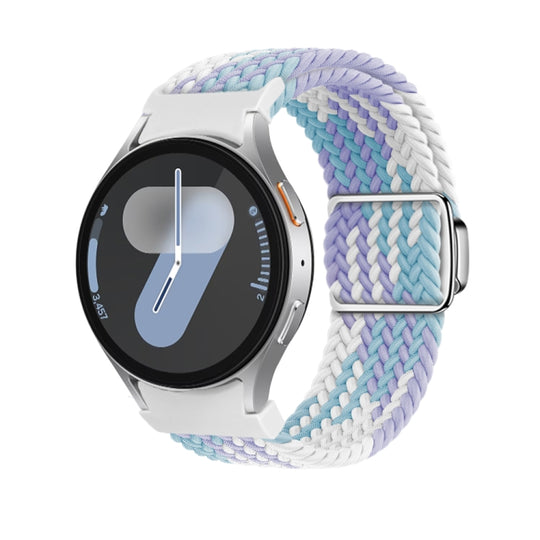 For Samsung Galaxy Watch 7 / 6 / 5 / 4 Nylon Loop Magnetic Buckle Watch Band(Violets)