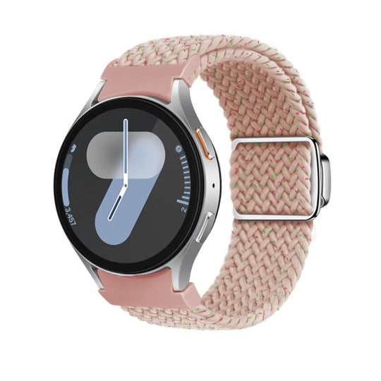 For Samsung Galaxy Watch 7 / 6 / 5 / 4 Nylon Loop Magnetic Buckle Watch Band(Starlight Pink)