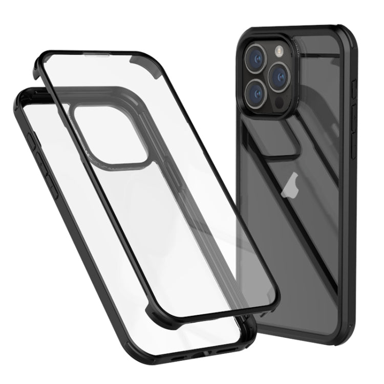 For iPhone 16 Pro Max Double-sided Plastic Glass Phone Protective Case(Black) by buy2fix