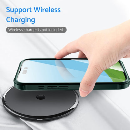 For iPhone 16 Pro Max Double-sided Plastic Glass Phone Protective Case(Dark Green) by buy2fix