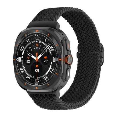 For Samsung Galaxy Watch Ultra 47mm / Ultra 2025 Slide Buckle Nylon Braided Watch Band(Black) - Watch Bands by buy2fix | Online Shopping UK | buy2fix