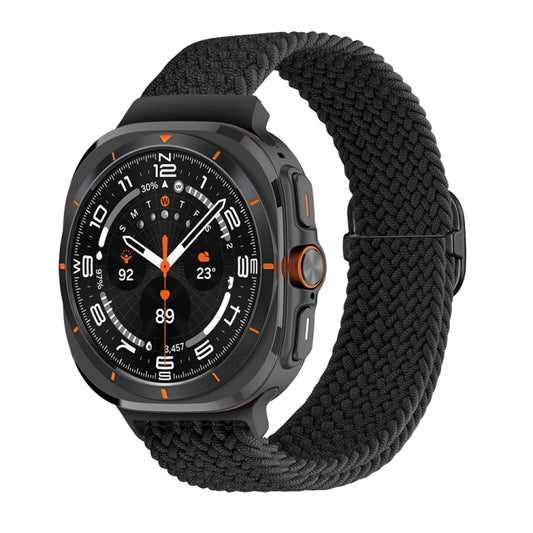 For Samsung Galaxy Watch Ultra 47mm / Ultra 2025 Slide Buckle Nylon Braided Watch Band(Black) - Watch Bands by buy2fix | Online Shopping UK | buy2fix