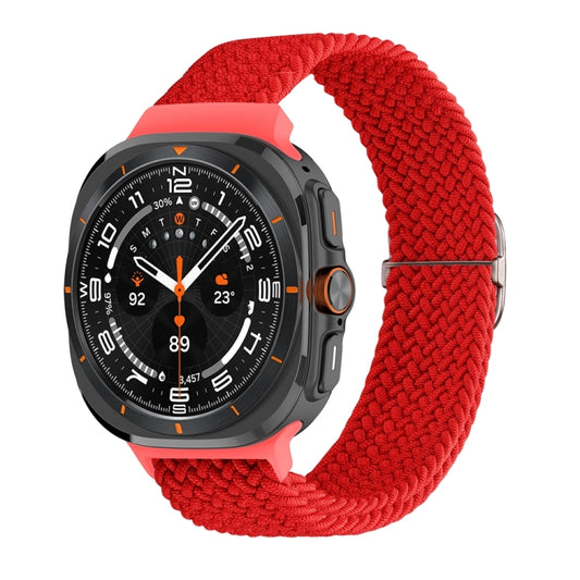 For Samsung Galaxy Watch Ultra 47mm / Ultra 2025 Slide Buckle Nylon Braided Watch Band(Red) - Watch Bands by buy2fix | Online Shopping UK | buy2fix