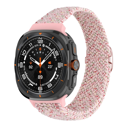 For Samsung Galaxy Watch Ultra 47mm / Ultra 2025 Slide Buckle Nylon Braided Watch Band(Starlight Pink) - Watch Bands by buy2fix | Online Shopping UK | buy2fix
