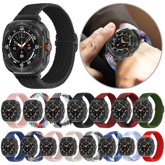 For Samsung Galaxy Watch Ultra 47mm / Ultra 2025 Slide Buckle Nylon Braided Watch Band(Starlight Pink) - Watch Bands by buy2fix | Online Shopping UK | buy2fix