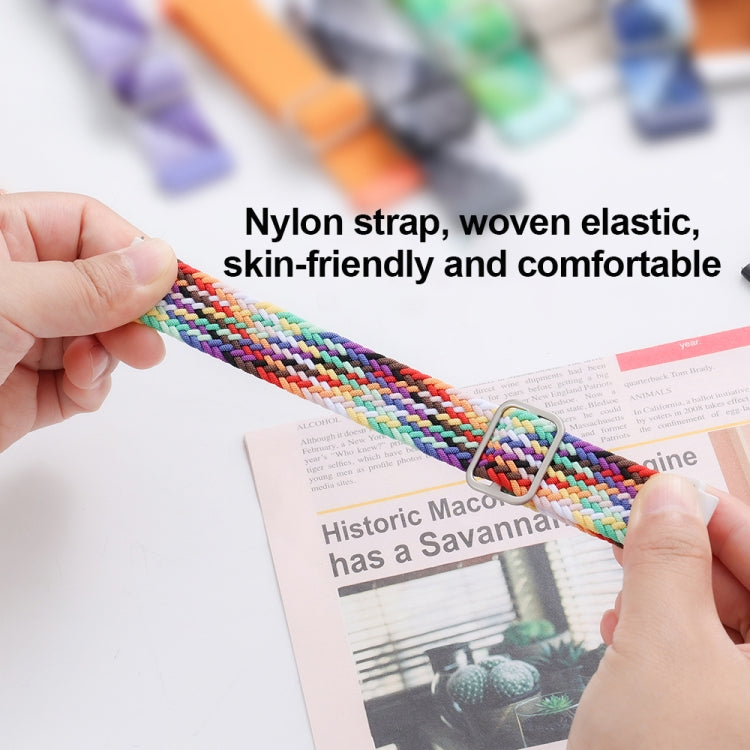 For Samsung Galaxy Watch Ultra 47mm / Ultra 2025 Slide Buckle Nylon Braided Watch Band(Official Rainbow) - Watch Bands by buy2fix | Online Shopping UK | buy2fix