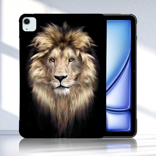 For iPad Air 11 2025 / 2024 Color Painting Pattern Smart Tablet TPU Case(Lion) - iPad Air 11 2025 / 2024 Cases by buy2fix | Online Shopping UK | buy2fix