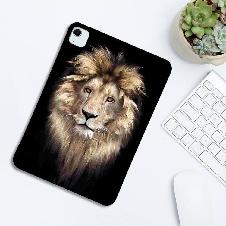 For iPad Air 11 2025 / 2024 Color Painting Pattern Smart Tablet TPU Case(Lion) - iPad Air 11 2025 / 2024 Cases by buy2fix | Online Shopping UK | buy2fix