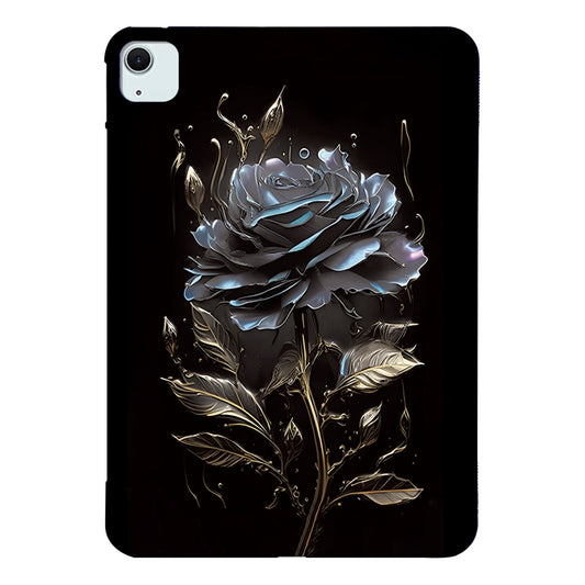 For iPad Air 11 2025 / 2024 Color Painting Pattern Smart Tablet TPU Case(Black Rose) - iPad Air 11 2025 / 2024 Cases by buy2fix | Online Shopping UK | buy2fix