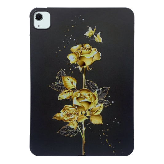 For iPad Air 13 2025 / 2024 Color Painting Pattern Smart Tablet TPU Case(Golden Rose) - iPad Air 13 2025 / 2024 Cases by buy2fix | Online Shopping UK | buy2fix