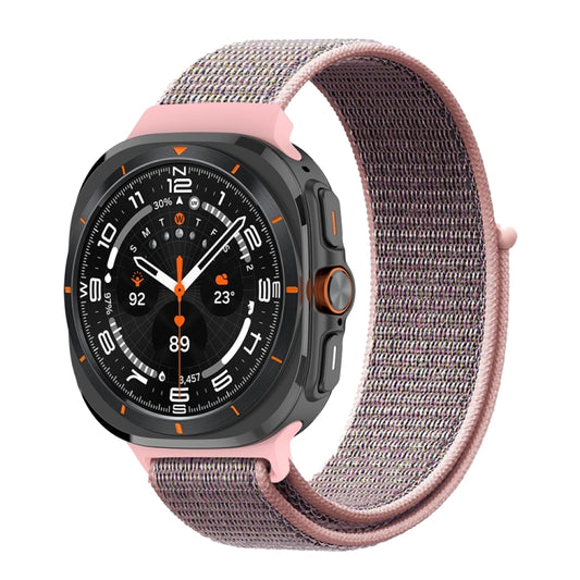 For Samsung Galaxy Watch Ultra 47mm / Ultra 2025 Plastic Connector Nylon Loop Watch Band(Pink Sand) - Watch Bands by buy2fix | Online Shopping UK | buy2fix