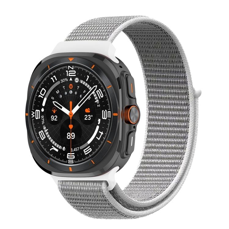 For Samsung Galaxy Watch Ultra 47mm / Ultra 2025 Plastic Connector Nylon Loop Watch Band(Seashell) - Watch Bands by buy2fix | Online Shopping UK | buy2fix
