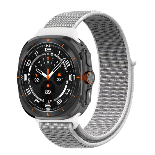 For Samsung Galaxy Watch Ultra 47mm / Ultra 2025 Plastic Connector Nylon Loop Watch Band(Seashell) - Watch Bands by buy2fix | Online Shopping UK | buy2fix