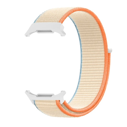 For Samsung Galaxy Watch Ultra 47mm / Ultra 2025 Plastic Connector Nylon Loop Watch Band(Milky White) - Watch Bands by buy2fix | Online Shopping UK | buy2fix